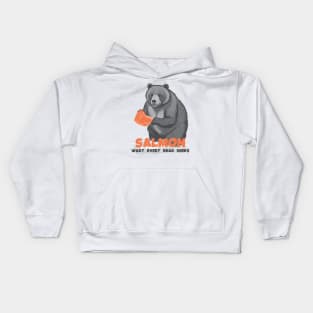 Bear Meets Salmon Kids Hoodie